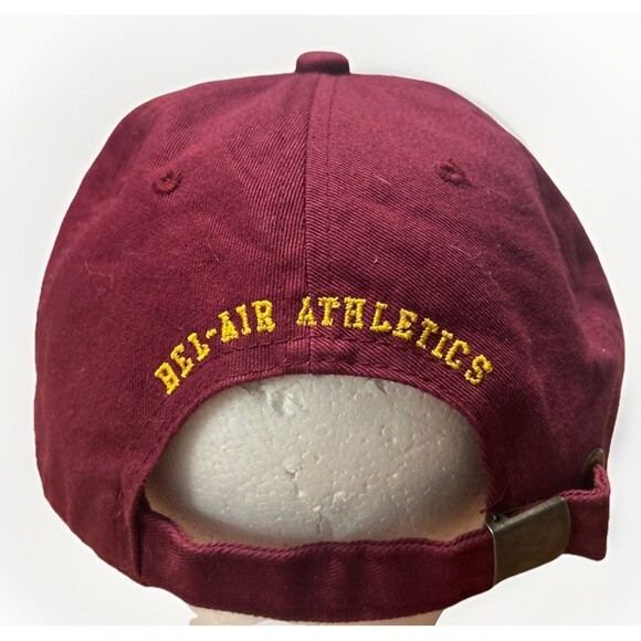 Bel-Air Athletics Burgundy Crest Logo Strapback Hat Cap Adjustable Fresh Prince - Picture 3 of 7